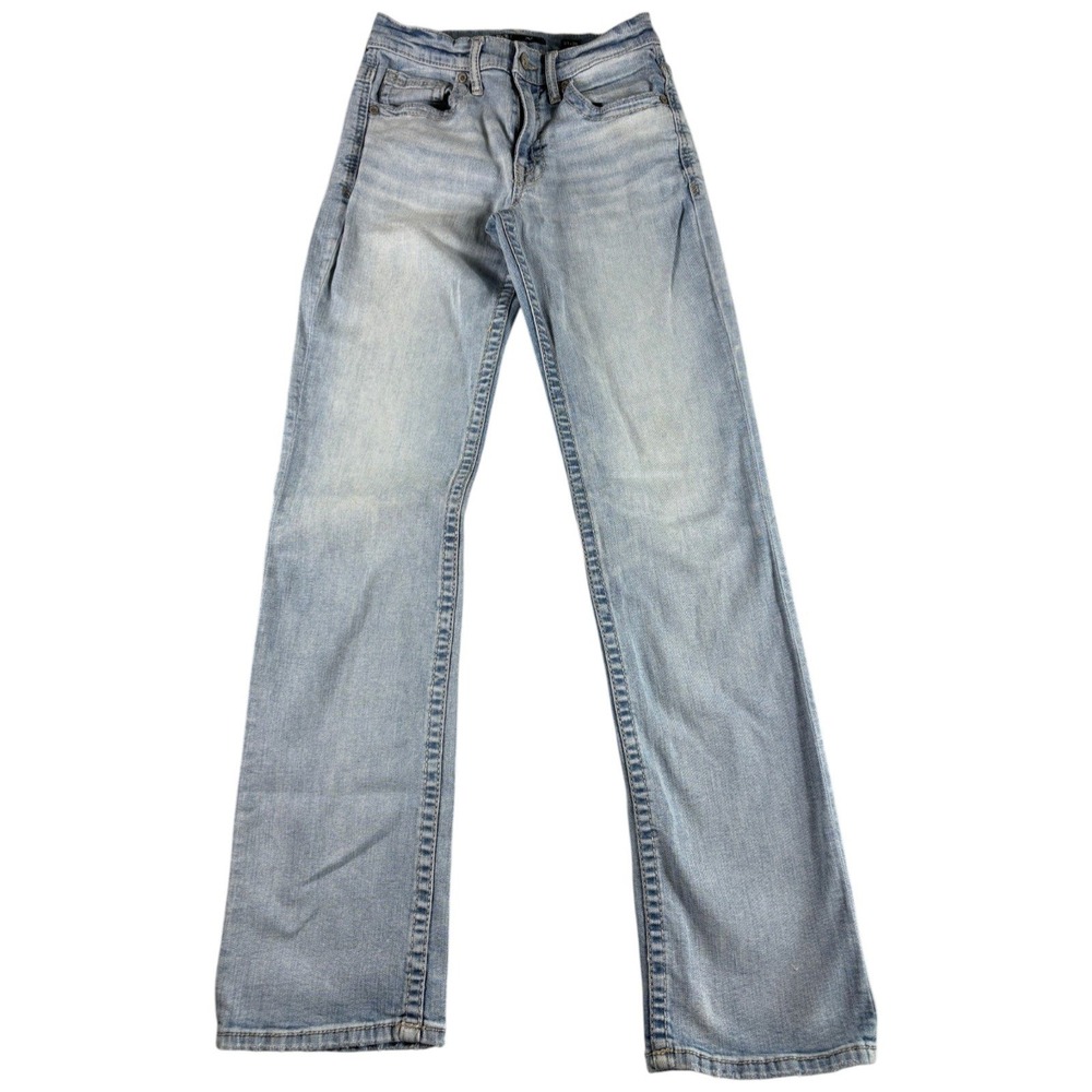BKE Jake Jeans Mens 31x36 Light Blue Bootcut Stretch Washed Cowboy Faded Premium